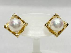 ミキモト MIKIMOTO K18 ピアス 3.8g Mコレクション スタッドピアス H0.8×W0.8cm