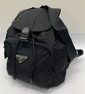 ￥1スタート　PRADA　プラダ　バックパック　ナイロンキャンバス　ブラック　ミニリュック　巾着