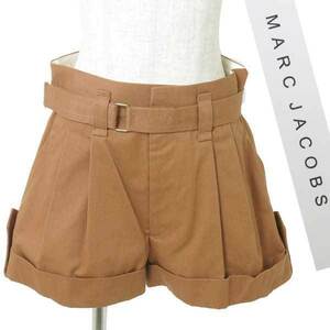 【SALE】新品 定価78,840円 MARC JACOBS PLEATED SHORT W/ TAB CUFF DTL size00 ブラウン W41504417 マークジェイコブス ショート パンツ