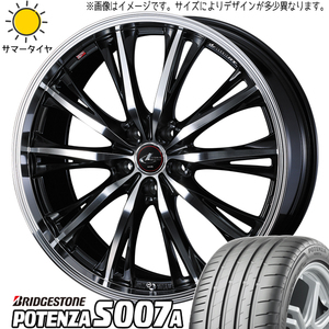 245/45R19 サマータイヤホイールセット エルグランド etc (BRIDGESTONE POTENZA S007A & LEONIS RT 5穴 114.3)