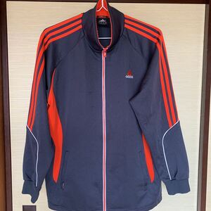 adidas☆トラックトップ☆アディダスジャージ上着☆サイズO☆ グレイ/オレンジ色系☆レア