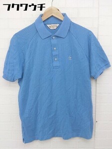 ◇ Munsingwear マンシングウェア 刺繍 半袖 ポロシャツ サイズ M ブルー メンズ