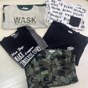 未使用　美品　ワスクWASK 男の子　150〜160 子供服はまとめ売り　スウェット　長袖シャツ　Tシャツ　ロンT 迷彩シャツ　べべ　５着セット