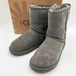 □UGG W CLASSIC SHORT ムートンブーツ 23.0cm 灰 アグ レディース 5825 クラシックショート 複数落札同梱OK B241017-4