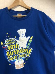 00s Pillsbury Doughboy ピルズベリー ドゥボーイ 40周年 ツアー tシャツ L old ヴィンテージ US古着 90s USA製 キャラクター スマーフ