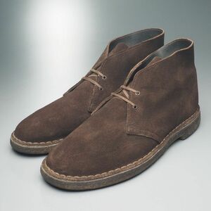 W2355//イングランド製*クラークス/Clarks*メンズ/デザートブーツ/チャッカブーツ/プレーントゥ/ショートブーツ/革靴/茶/ブラウン