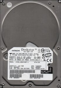 HITACHI Deskstar IC35L120AVV207-1 123.5GB ATA/IDE 7200rpm