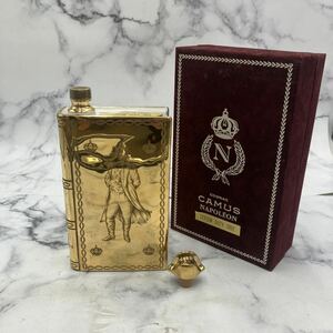 &【売り切り】未開栓 CAMUSカミュ NAPOLEON ナポレオン ブック コニャックブランデー 陶器ボトル ゴールド 700ml 箱付属 替え栓付属