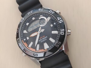 Casio Marine Gear ANALOG DIGITAL AMW-710D-1A 腕時計 稼働品　タイドグラフ