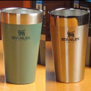 スタンレーSTANLEYスタッキング真空パイント2個セット☆グリーン＆シルバー 正規品　真空断熱 保冷保温タンブラー アウトドア キャンプ