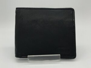 ■【YS-1】 ピエールカルダン pierre cardin 2つ折り財布 ■ 小銭入れ有り 黒系 本革 レザー 横10,8cm×縦9,5cm 【同梱可能商品】K■