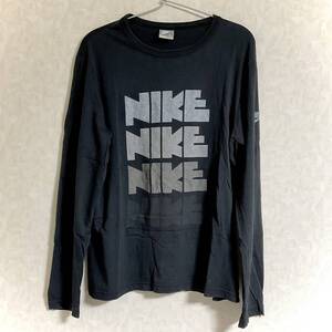 Tシャツ　LS　NIKE　４連ロゴ　ブラック/サイズL　　　　M218