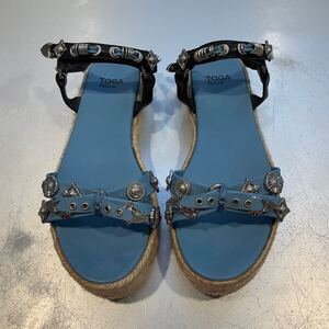 TOGA トーガ sandal サンダル ウェッジソール sky blue スカイブルー サイズ24cm 622409