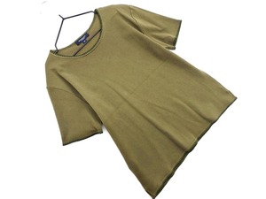 ネコポスOK BURBERRY バーバリー ステッチ Tシャツ size38/カーキ ■◆ ☆ elc4 レディース