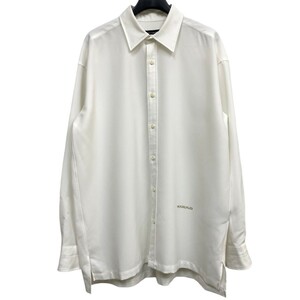 1piu1uguale3 L／S BIG SHIRTSオーバーサイズロゴ刺繍シャツ 8069000116137