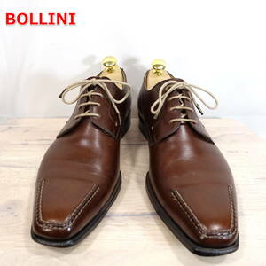 【良品】ボリーニ　Ｕチップダービーシューズ　Bollini　ＥＵ４０（JP25.5相当）　焦げ茶