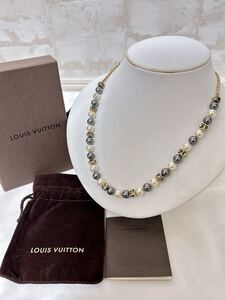 美品！LOUIS VOITTON ルイヴィトン ネックレス コリエ クライ ミー ア リヴァー フェイクパール M66772 GP0172 LV アクセサリー 