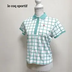 ルコックスポルティフ　ゴルフウェア　ポロシャツ　半袖シャツ　チェック　Mサイズ