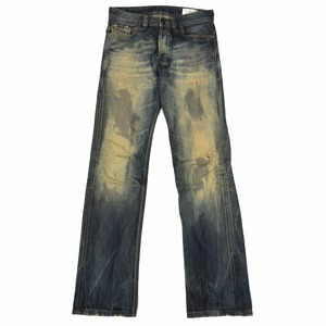 DIESEL ディーゼル SAFADO ダメージ加工 ストレート デニムパンツ ジーンズ ボトムス インディゴ サイズW26L30 メンズ