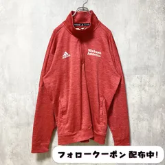 古着 used　Adidas アディダス　長袖トラックジャケット　ジャージ　ハーフジップ　ロゴ刺繍　プルオーバー　赤