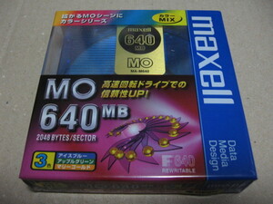 maxell マクセル 3.5インチ MOディスク 640MB 3枚入 MA-M640(MIX)B3P カラーMIX