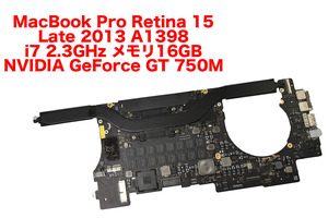 MacBook Pro Retina 15 Late 2013 A1398　i7 2.3GHz 16GB NVIDIA GeForce GT 750M ロジックボード 中古品 2-1220-5 マザーボード