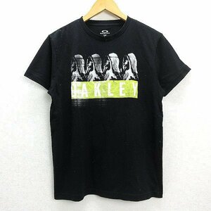 WW■オークリー/OAKLEYプリントTシャツ/サーフ系■黒【メンズL】MENS