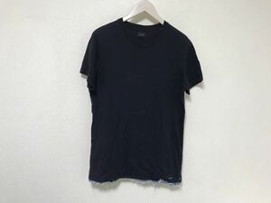 本物ディーゼルDIESELコットンデニム切り替えしTシャツメンズビジネススーツアメカジサーフ黒ブラックL