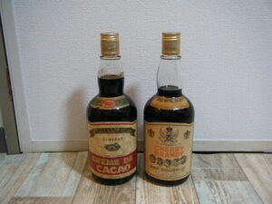 13●送料無料 2本 MONDE CREME DE CACAO CHERRY BRANDY 古酒 リキュール まとめて