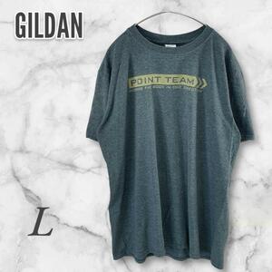 ギルダン GILDAN Tシャツ/カットソー 半袖 プリント グレー L 古着　　2348