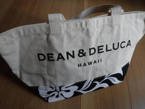 税不要特価 新品 正規品!DEAN＆DELUCA ディーン＆デルーカ ハワイ限定 花柄 ハイビスカス柄 大きめロゴ トートバッグ♪エコバッグ⑧