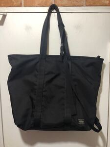 DESCENTE ALLTERRAIN デサントオルテライン × PORTER ポーター WATERPROOF TOTE BAG 吉田カバン トートバッグ ブラック　FK