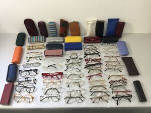 ●営ST583-100【まとめ】メガネ 眼鏡 グラス 40個以上 YSL PARIS/CELINE/FENDI/BURBERRY/STARGLASS/他 メーカー多数 ケース複数付き /ｑ