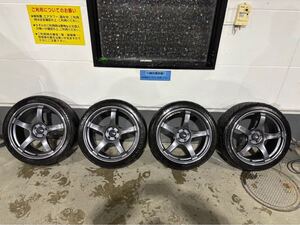 アドバンレーシング　ADVAN PCD100 8.5J タイヤホイールセット　ナット付き