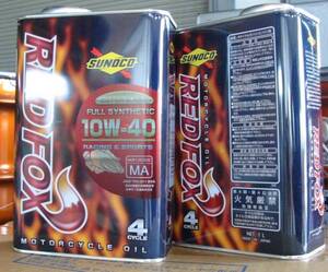 ☆ SUNOCO （スノコ） REDFOX. RACING & SPORTS. 10W-40 1L缶。