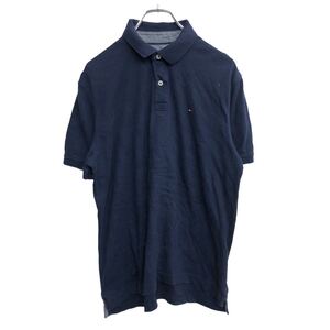 TOMMY HILFIGER 半袖 ポロシャツ Mサイズ トミーヒルフィガー ネイビー 古着卸 アメリカ仕入 t2206-3871