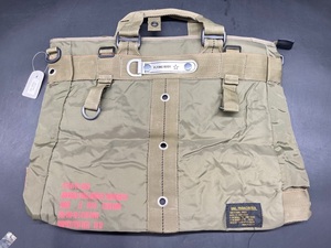 L377〔未使用保管品〕FLYING BODY PARACHUTE BAG ヘルメットバッグ　オリーブ　olive 1526-62 サイズ平置き横約45cm 縦約33cm