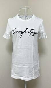 XS 美品 Tmmy Hilfiger ロゴ クルーネック Tシャツ ホワイト トミーヒルフィガー レディース トミー 白