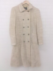 ◇ VO/CEMA/L レトロ ミックス バックスリット 長袖 ニットコート サイズUSA 6 EUR 38 ベージュ系 レディース E