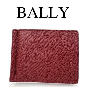 BALLY バリー マネークリップ 折り財布 ワンポイントロゴ レザー