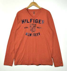 【TOMMY HILFIGER】トミーヒルフィガー 長袖Tシャツ ロンT ブリック S 大きめサイズ 良品