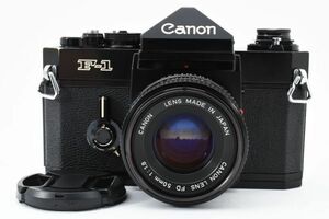 [良品]キヤノン Canon F-1 一眼レフ 35mm フィルムカメラ ブラック 黒＋ FD 50mm f/1.8 2150776