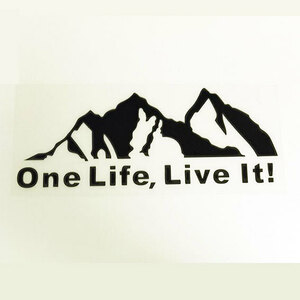 One Life Live It　 Mountain デカールステッカー　ブラック　１枚