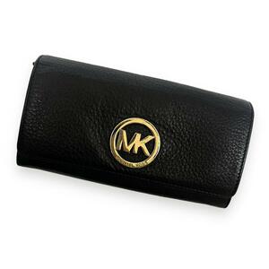 MICHAEL KORS マイケルコース 長財布 二つ折り MKロゴ ゴールド金具 高級 上品 レディース メンズ ユニセックス ブラック 782