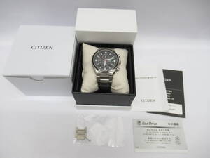 ★☆シチズン アテッサ CITIZEN ATTESA B612-002B401 エコドライブ コマ付き メンズ 腕時計 美品☆★