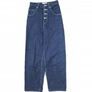 ADAM ET ROPE アダムエロペ 21AW サスティナブルデニムパンツ GAS21110 34 Indigo ワイド ボタンフライ ジーンズ ボトムス g16456