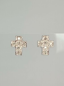 ☆k18wg★天然ダイヤ0.12ct☆ピアス☆37