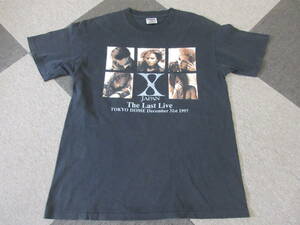 1997年 X JAPAN Tシャツ L ONEITA シングルステッチ 黒 The Last Live 東京ドーム ロック バンド ヴィンテージ 90s Yoshiki Hide Heath