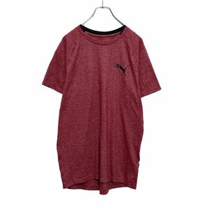 PUMA 半袖 ロゴ Tシャツ S ボルドー プーマ スポーツ ワンポイントロゴ 古着卸 アメリカ仕入 a505-7220