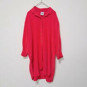 Lisa ink シルク100% ロングシャツ カラーシャツ チュニック 七分袖 レディース【Y053】